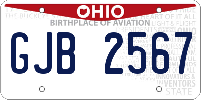 OH license plate GJB2567