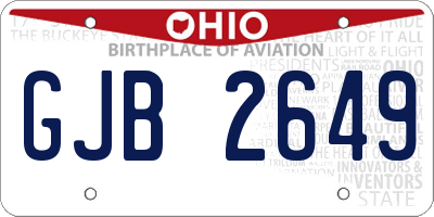OH license plate GJB2649