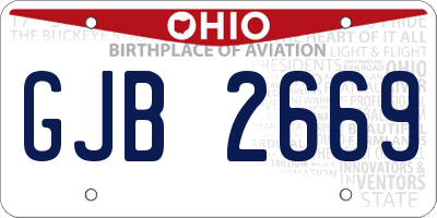 OH license plate GJB2669