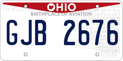 OH license plate GJB2676