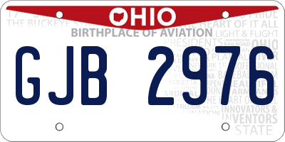 OH license plate GJB2976