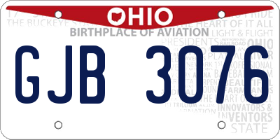 OH license plate GJB3076
