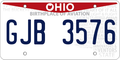 OH license plate GJB3576