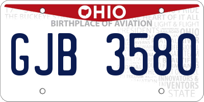 OH license plate GJB3580