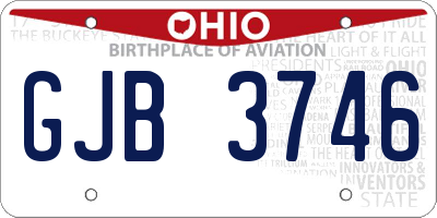 OH license plate GJB3746