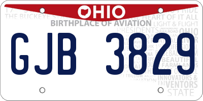 OH license plate GJB3829