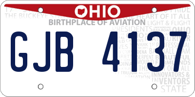OH license plate GJB4137
