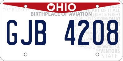 OH license plate GJB4208