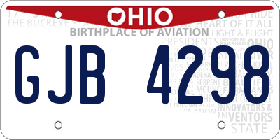 OH license plate GJB4298