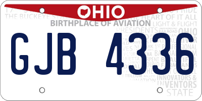 OH license plate GJB4336
