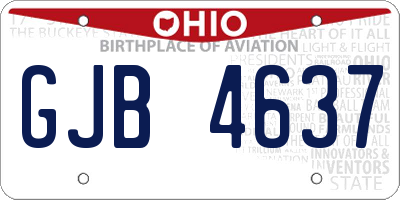 OH license plate GJB4637