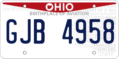 OH license plate GJB4958