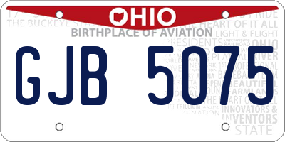 OH license plate GJB5075