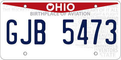 OH license plate GJB5473