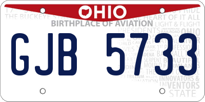 OH license plate GJB5733