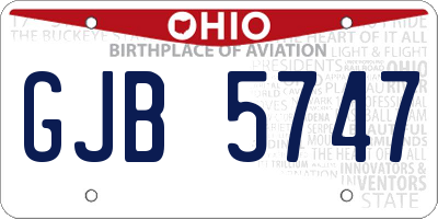 OH license plate GJB5747