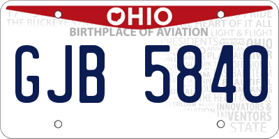 OH license plate GJB5840