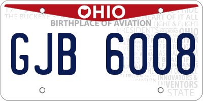 OH license plate GJB6008