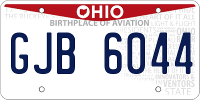 OH license plate GJB6044