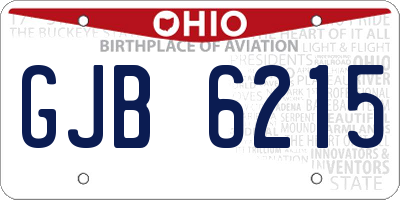 OH license plate GJB6215