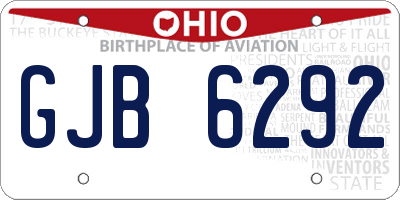 OH license plate GJB6292