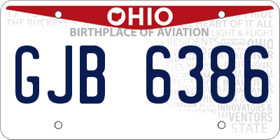 OH license plate GJB6386