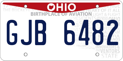 OH license plate GJB6482