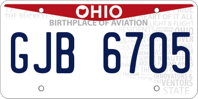 OH license plate GJB6705