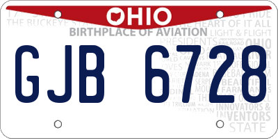 OH license plate GJB6728