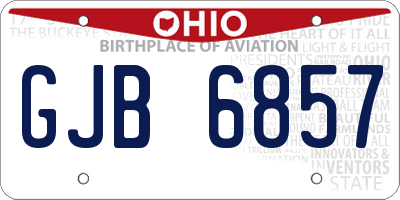 OH license plate GJB6857