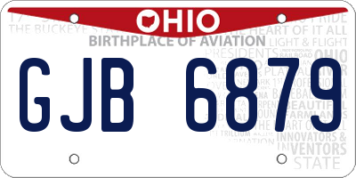 OH license plate GJB6879