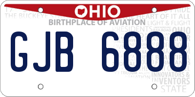 OH license plate GJB6888
