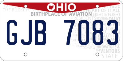 OH license plate GJB7083
