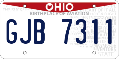 OH license plate GJB7311