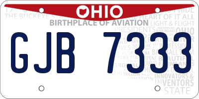 OH license plate GJB7333