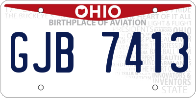 OH license plate GJB7413