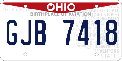 OH license plate GJB7418