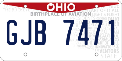 OH license plate GJB7471