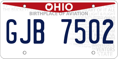 OH license plate GJB7502