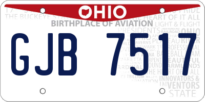 OH license plate GJB7517