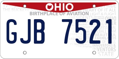OH license plate GJB7521