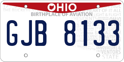 OH license plate GJB8133