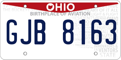 OH license plate GJB8163