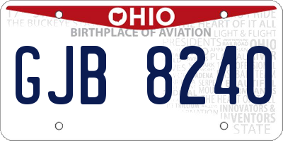 OH license plate GJB8240