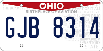 OH license plate GJB8314