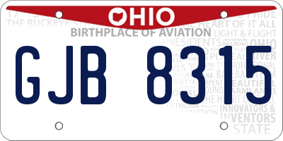 OH license plate GJB8315