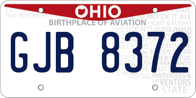 OH license plate GJB8372