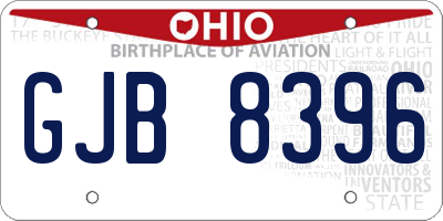 OH license plate GJB8396