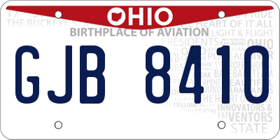 OH license plate GJB8410