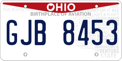 OH license plate GJB8453